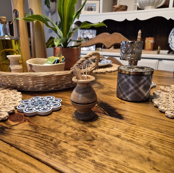 Hand Turned, Hand Crafted, Hand Made Toothpick Holder Made From Pecan Wood. - Picture 1 of 4